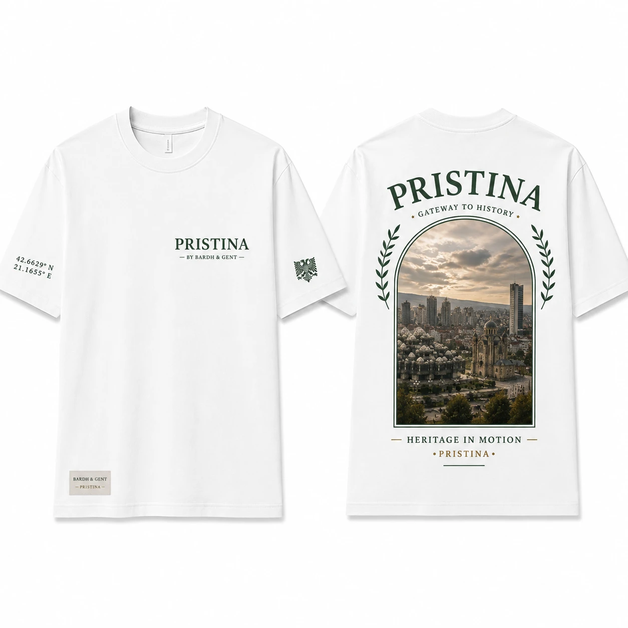 Pristina City Tee — front and back print